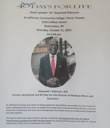 40 Days for Life fall campaign  event