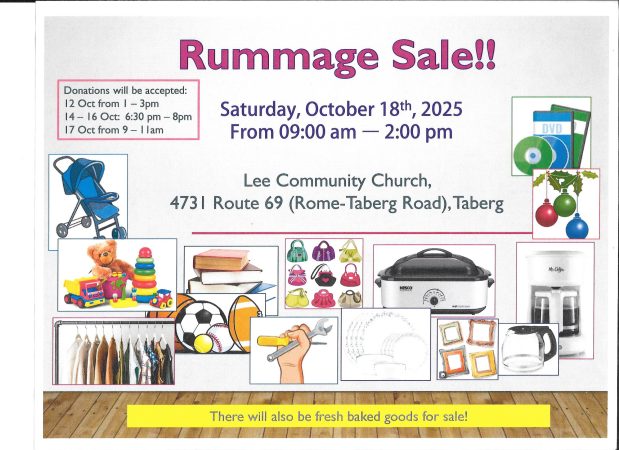 Rummage and Bake Sale at Lee Community Church
