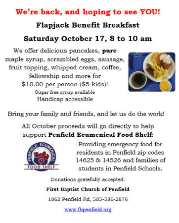 October Flapjack Benefit Breakfast